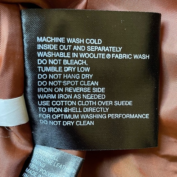 Vintage Washable Genuine Suede Leather Jacket in Rust with Front Zip Closure - Picture 9 of 13